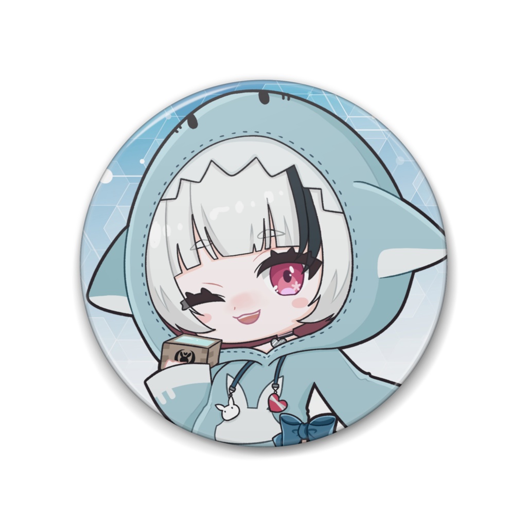 9月末まで【生誕祭＆8周年記念】因幡兎缶バッジ(サメ)～2024年ver～