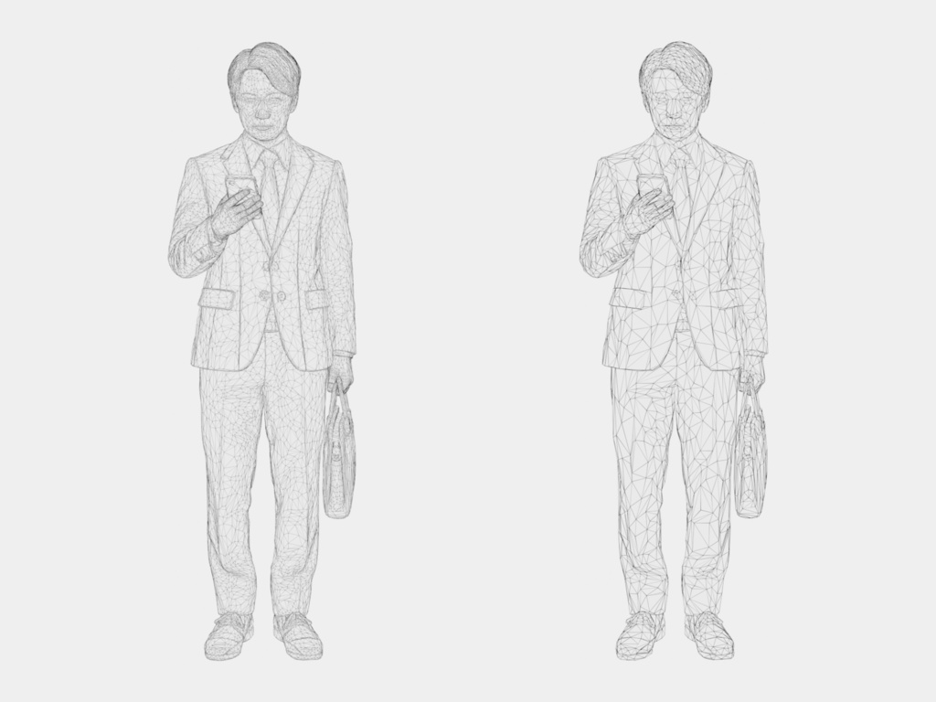 Japanese 3D People Vol.01|日本人ビジネス 3D人物 10体【建築パース・添景】FBX/OBJ/glTF/Blender