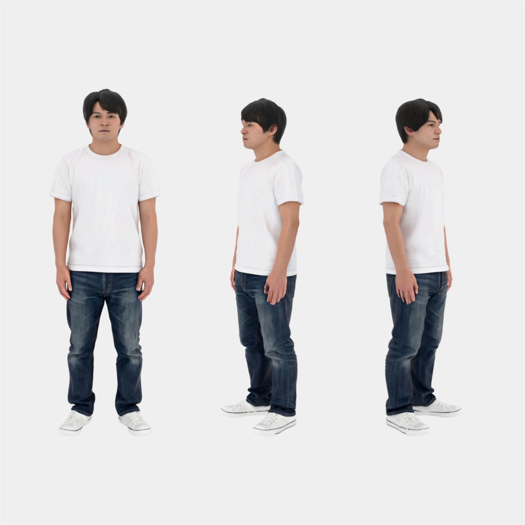 【無料】日本人 3D人物 サンプル1体 Vol.00【建築パース 添景／FBX・OBJ・glTF・Blender・UE】Japanese 3D People