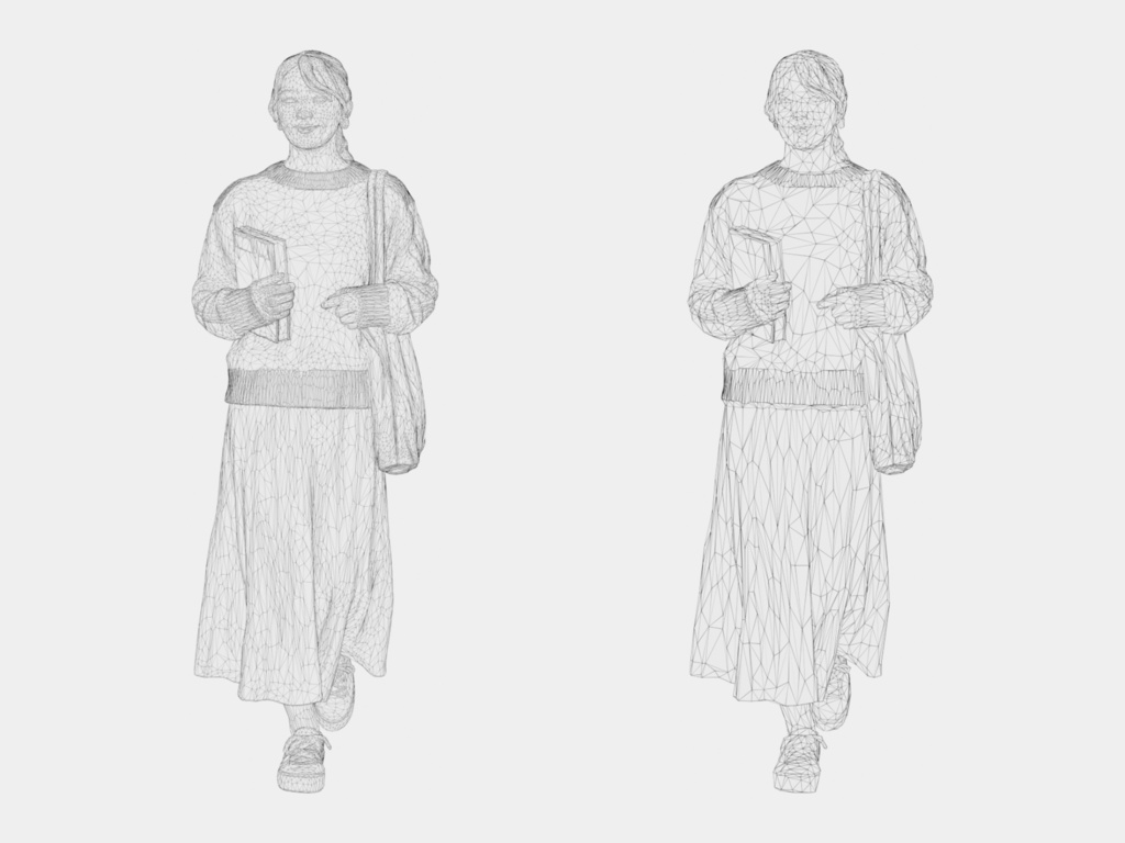 Japanese 3D People Vol.03|日本人 幅広い年代の3D人物 10体(学生〜シニア)【建築パース・添景】FBX/OBJ/glTF/Blender