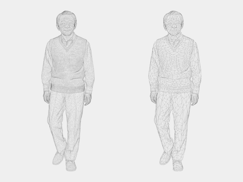 Japanese 3D People Vol.07|日本人 高齢者 3D人物 10体(杖・座り)【建築パース・添景】FBX/OBJ/glTF/Blender