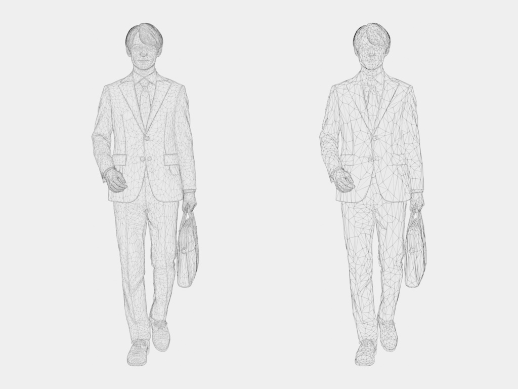 Japanese 3D People Vol.08|日本人 オフィスワーカー 3D人物 10体(デスクワーク・通勤)【建築パース・添景】FBX/OBJ/glTF/Blender