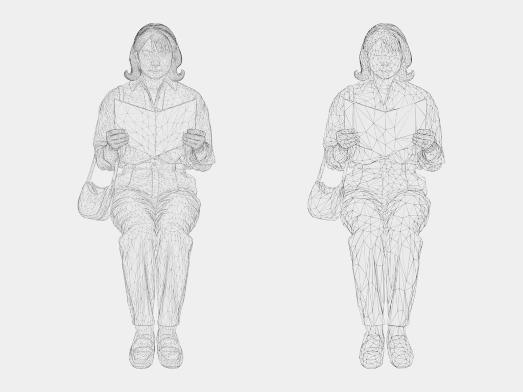 Japanese 3D People Vol.11|日本人 3D人物 10体(美術館・博物館の来館者)【建築パース・添景】FBX/OBJ/glTF/Blender