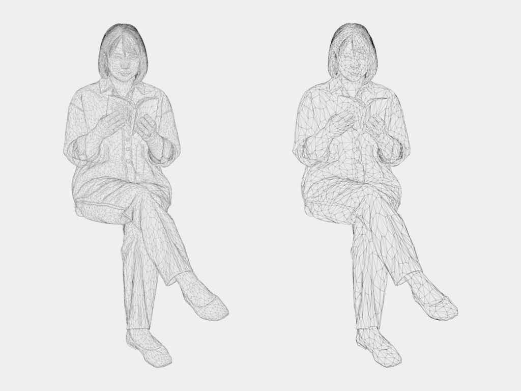 Japanese 3D People Vol.12|日本人 カフェの座り 3D人物 10体(コーヒー・読書・スマホ・PC)【建築パース・添景】FBX/OBJ/glTF/Blender