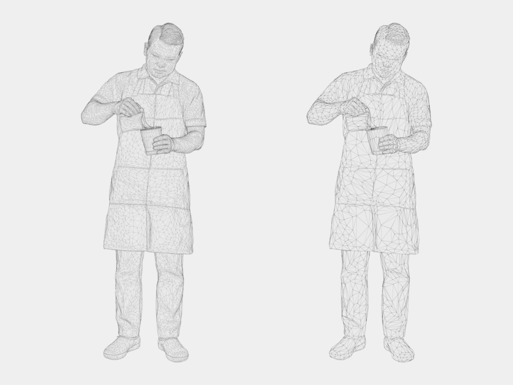 Japanese 3D People Vol.13|日本人 カフェスタッフ 3D人物 5体(バリスタ・店員)【建築パース・添景】FBX/OBJ/glTF/Blender