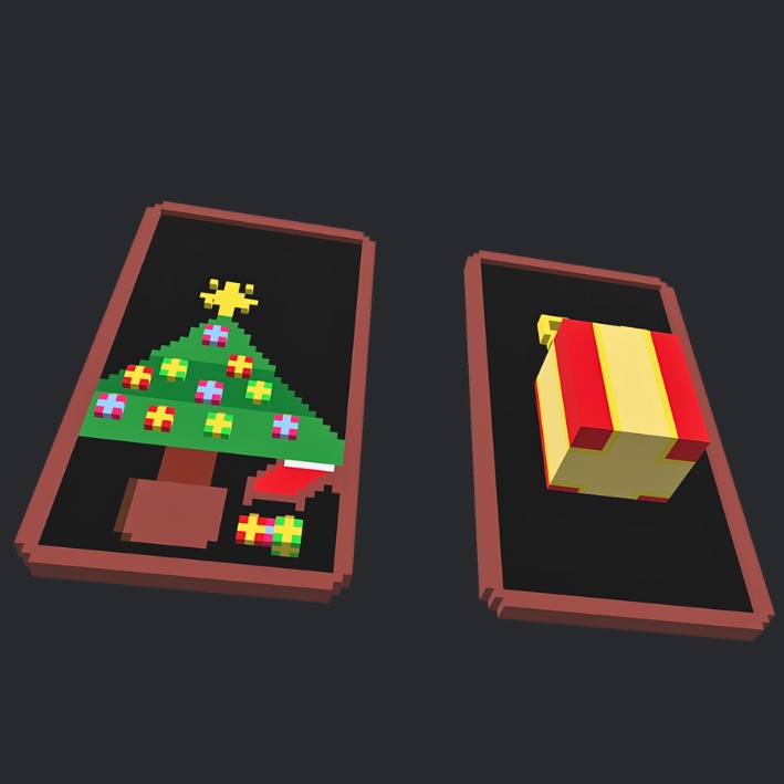 【3Dボクセル・glbデータ】ドリームレリーフ:クリスマス