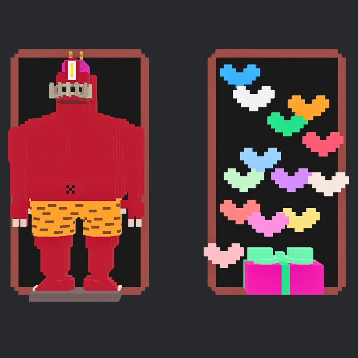 【3Dボクセル・glbデータ】ドリームレリーフ:節分・バレンタイン