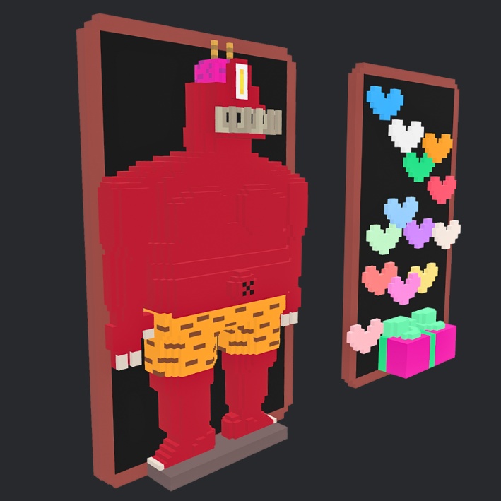 【3Dボクセル・glbデータ】ドリームレリーフ:節分・バレンタイン