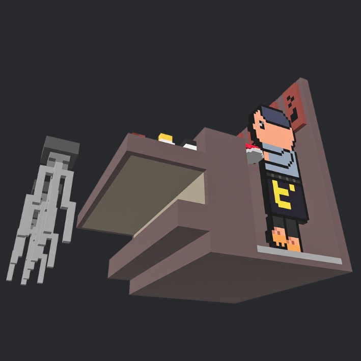 【3Dボクセル・glbデータ】出張寿司 ピヨずし(アニメーション付き)(シートホットスポット付き)