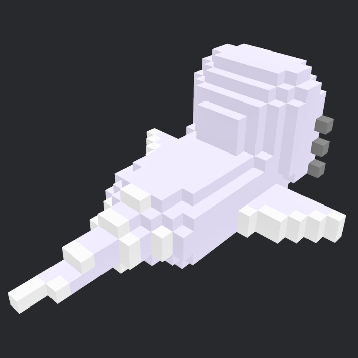 【3Dボクセル・glbデータ】セルフィン