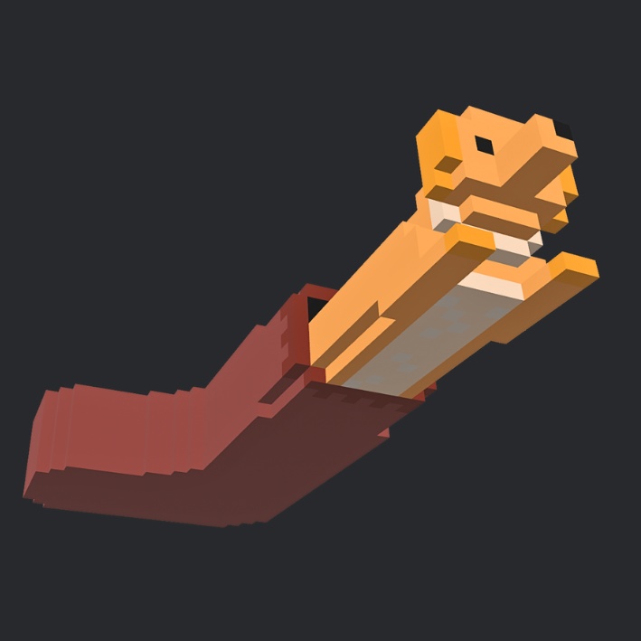 【3Dボクセル・glbデータ】ソックス・ドッグ