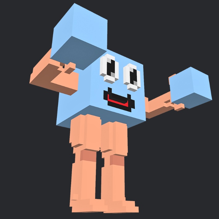 【3Dボクセル・glbデータ】アイスボーイ