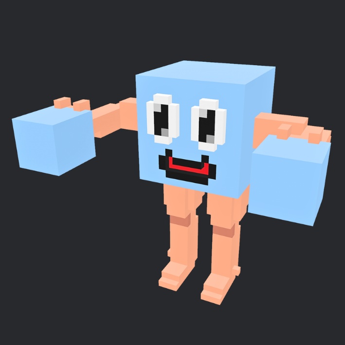 【3Dボクセル・glbデータ】アイスボーイ