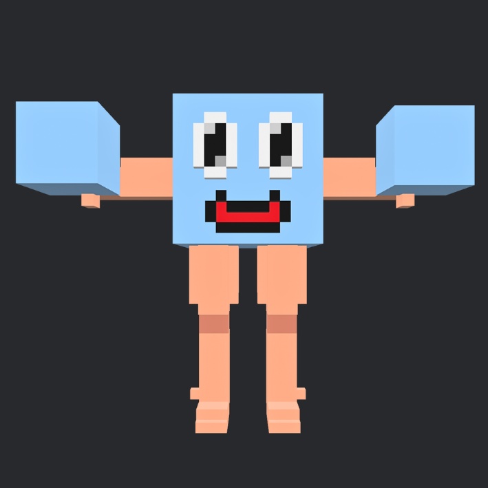 【3Dボクセル・glbデータ】アイスボーイ