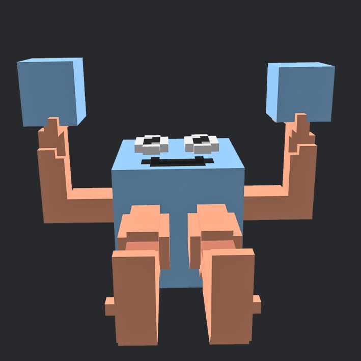 【3Dボクセル・glbデータ】アイスボーイ