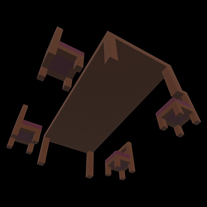 【3Dボクセル・glbデータ】ケーキテーブル(シートホットスポット付き)