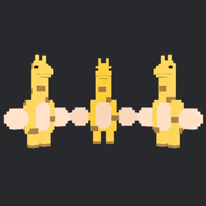 【3Dボクセル・glbデータ】ドリームラフズ