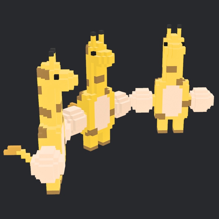 【3Dボクセル・glbデータ】ドリームラフズ