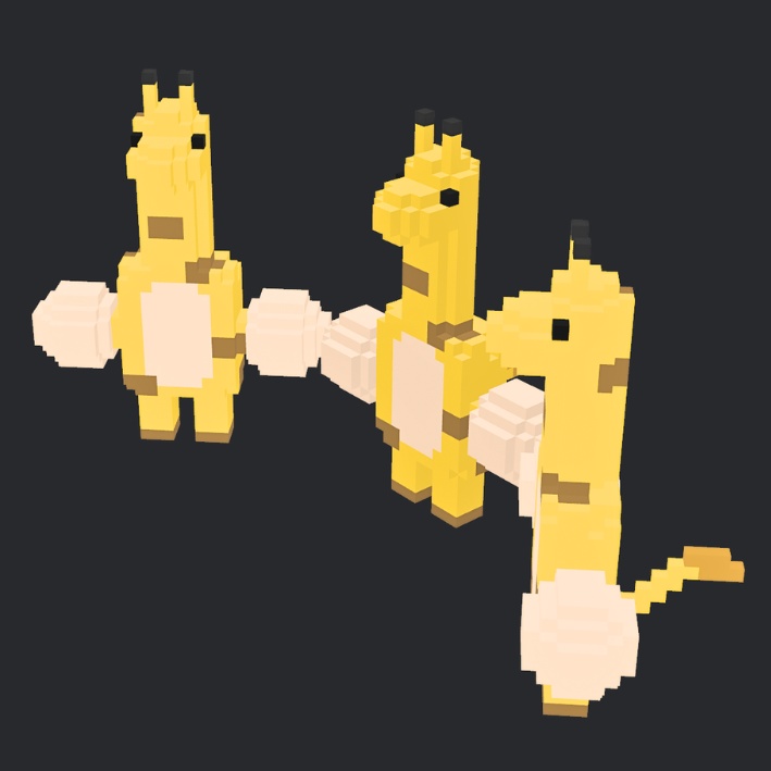 【3Dボクセル・glbデータ】ドリームラフズ