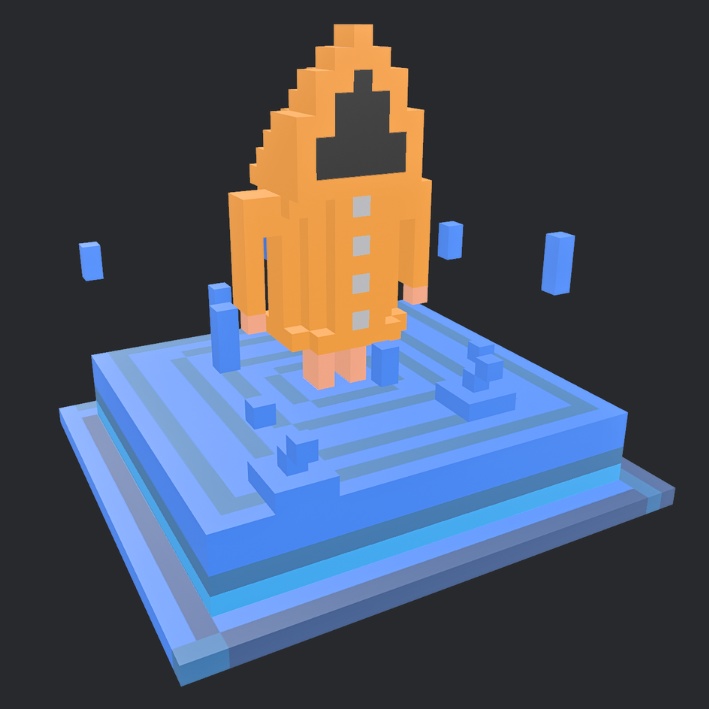 【3Dボクセル・glbデータ】レインベール