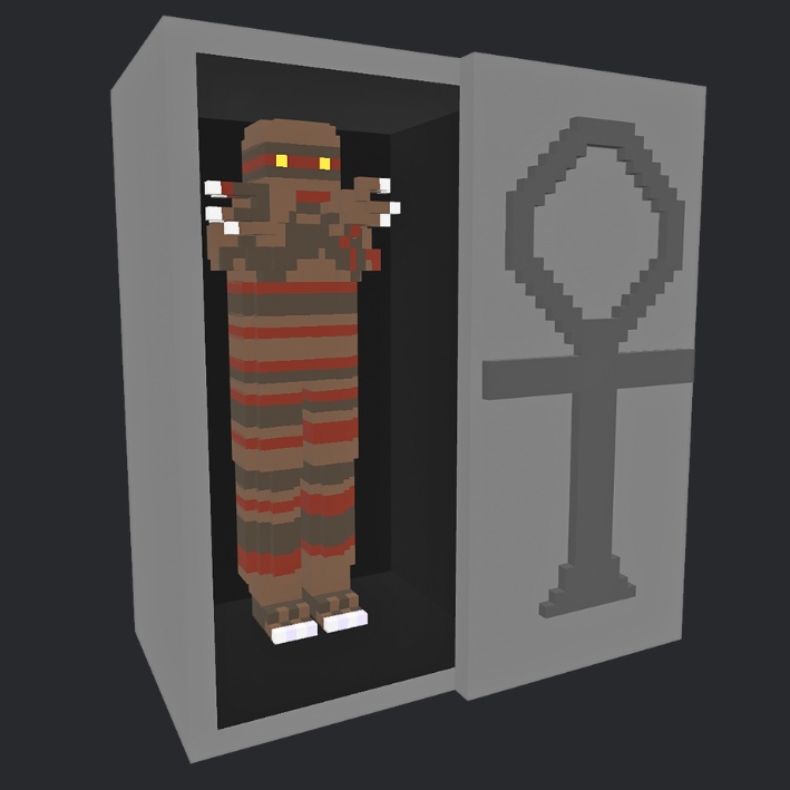 【3Dボクセル・glbデータ】サルコファガス(アニメーション付き)