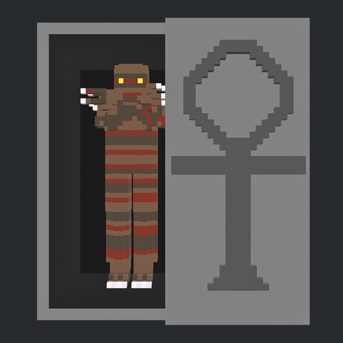 【3Dボクセル・glbデータ】サルコファガス(アニメーション付き)