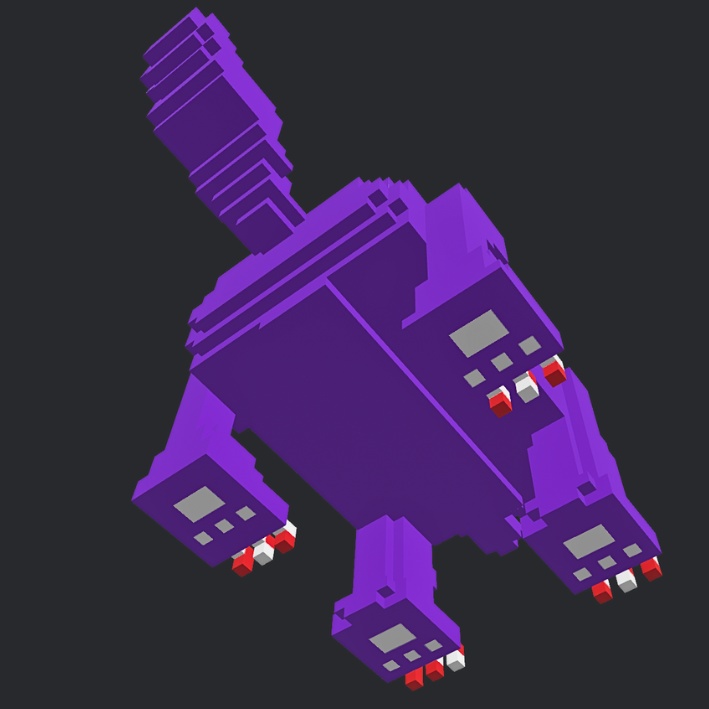 【3Dボクセル・glbデータ】ケルベロス