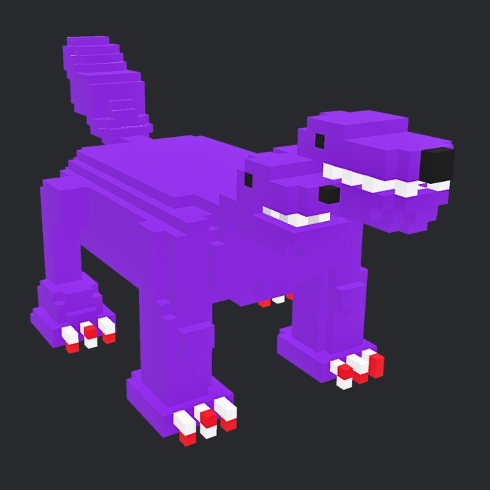 【3Dボクセル・glbデータ】ケルベロス