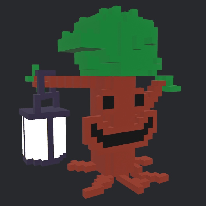 【3Dボクセル・glbデータ】ランタンウッド