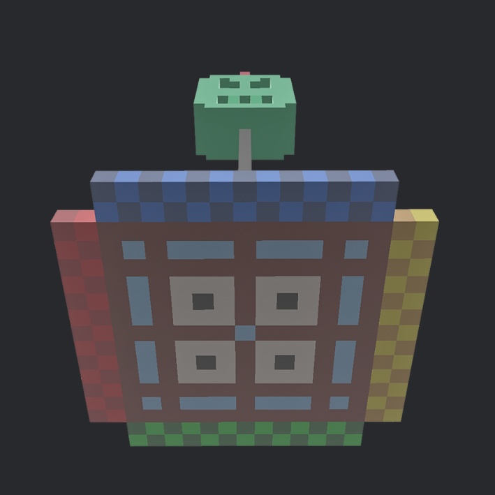 【3Dボクセル・glbデータ】スカルトーテム