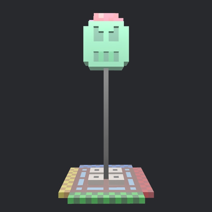 【3Dボクセル・glbデータ】スカルトーテム