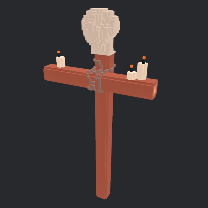 【3Dボクセル・glbデータ】スカルクロス