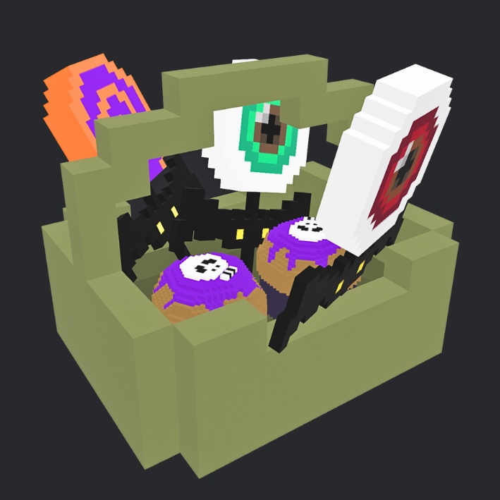 【3Dボクセル・glbデータ】ハロウィンスイーツ