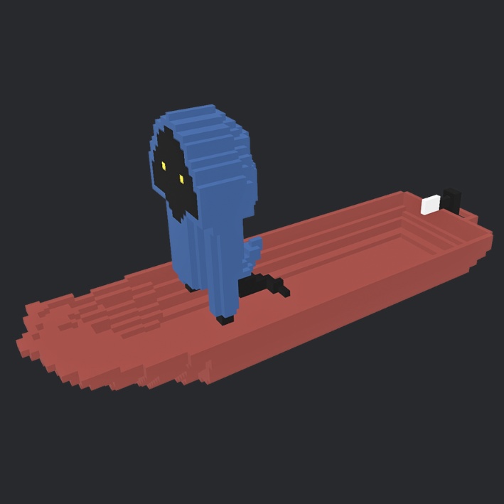 【3Dボクセル・glbデータ】フェリン(シートホットスポット付き)