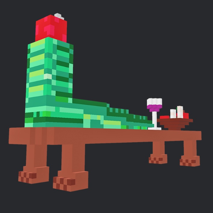 【3Dボクセル・glbデータ】サーペンツ・テーブル