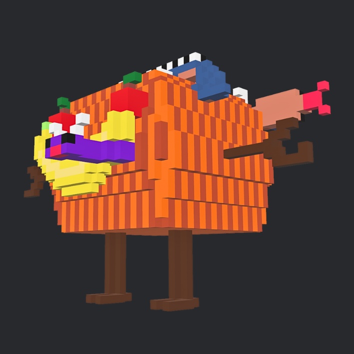 【3Dボクセル・glbデータ】ワトソン・パンプキン