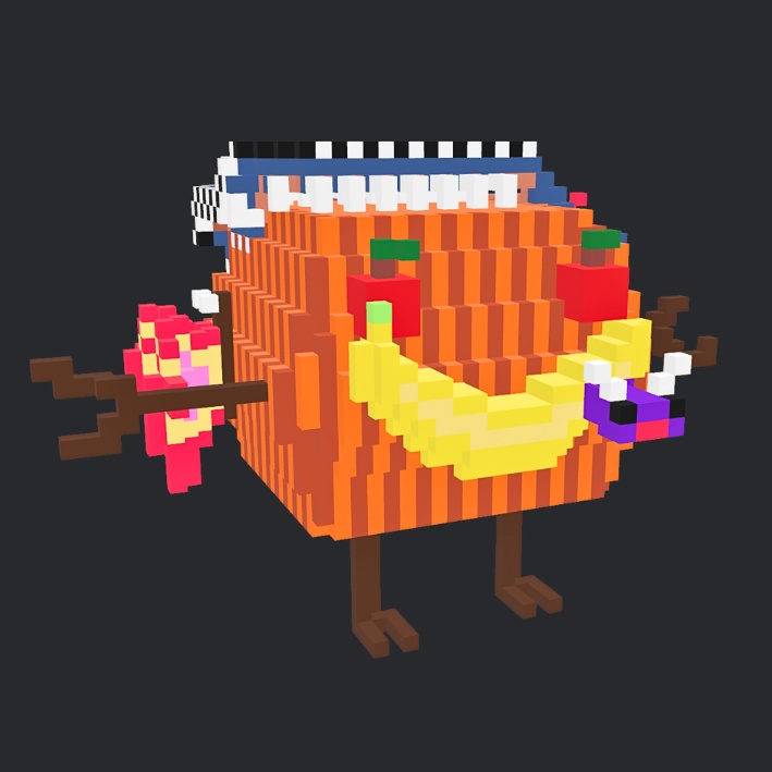 【3Dボクセル・glbデータ】ワトソン・パンプキン