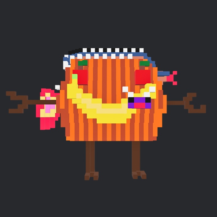 【3Dボクセル・glbデータ】ワトソン・パンプキン