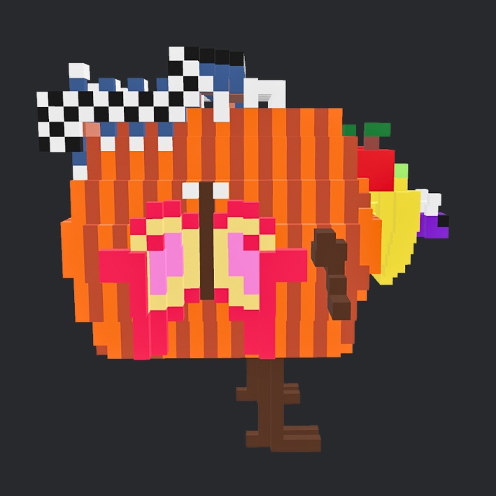 【3Dボクセル・glbデータ】ワトソン・パンプキン