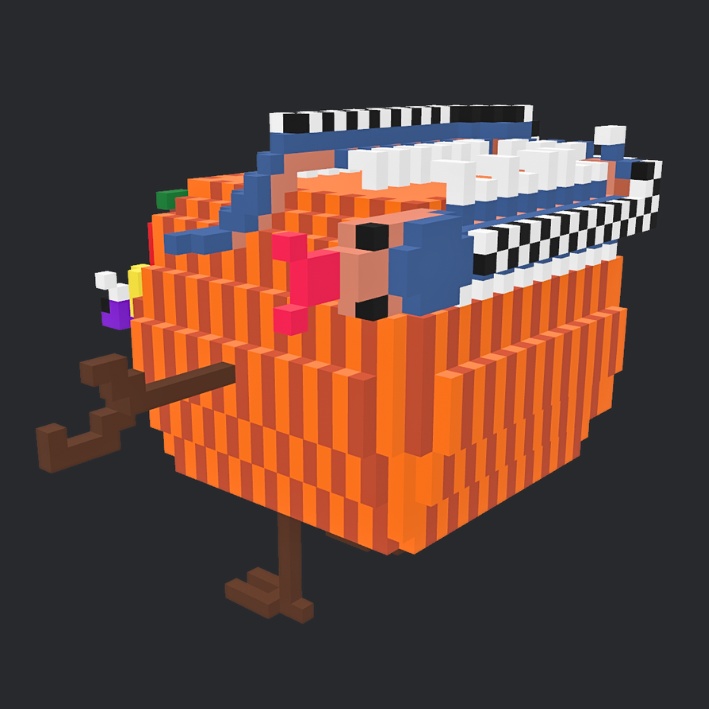 【3Dボクセル・glbデータ】ワトソン・パンプキン