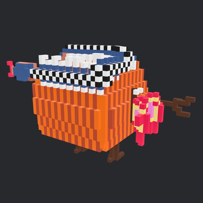 【3Dボクセル・glbデータ】ワトソン・パンプキン