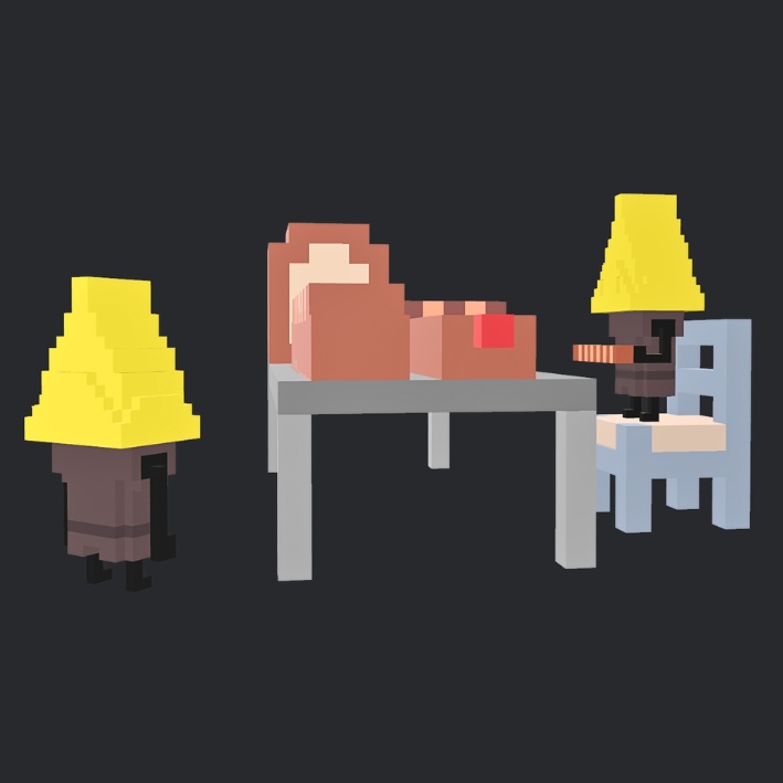 【3Dボクセル・glbデータ】トリッキー