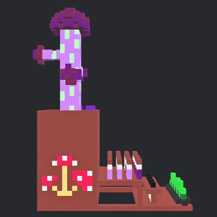 【3Dボクセル・glbデータ】ハロウィンファンガス（アニメーション付き）