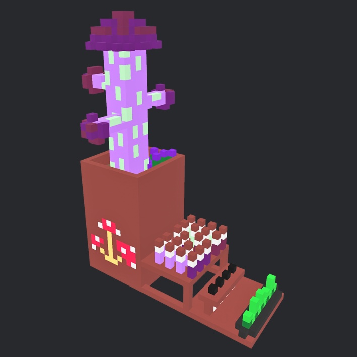 【3Dボクセル・glbデータ】ハロウィンファンガス(アニメーション付き)