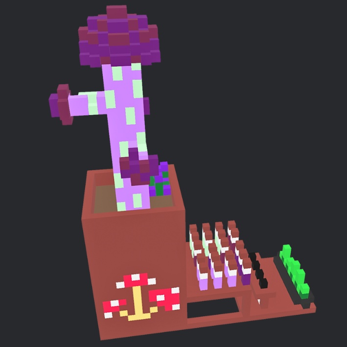 【3Dボクセル・glbデータ】ハロウィンファンガス(アニメーション付き)