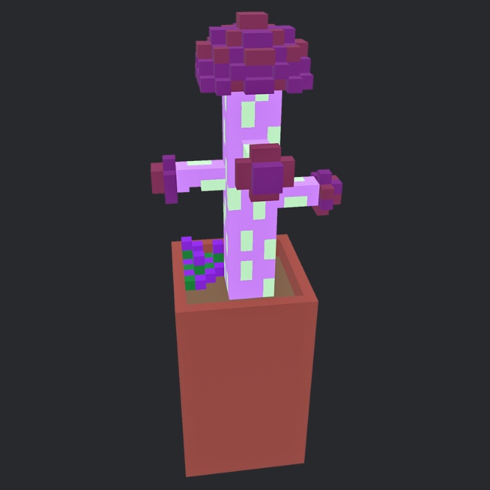 【3Dボクセル・glbデータ】ハロウィンファンガス(アニメーション付き)