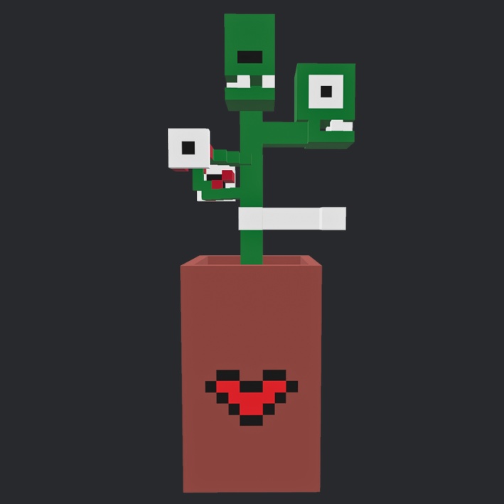 【3Dボクセル・glbデータ】ハロウィンプラント(アニメーション付き)