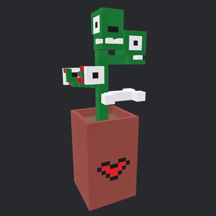 【3Dボクセル・glbデータ】ハロウィンプラント（アニメーション付き）