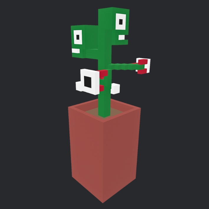 【3Dボクセル・glbデータ】ハロウィンプラント(アニメーション付き)