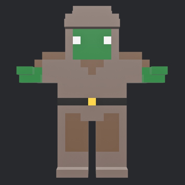 【3Dボクセル・glbデータ】ゾンビクン（アニメーション付き）